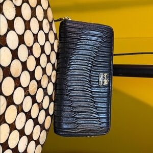 Coach Black Textured Leather Wallet